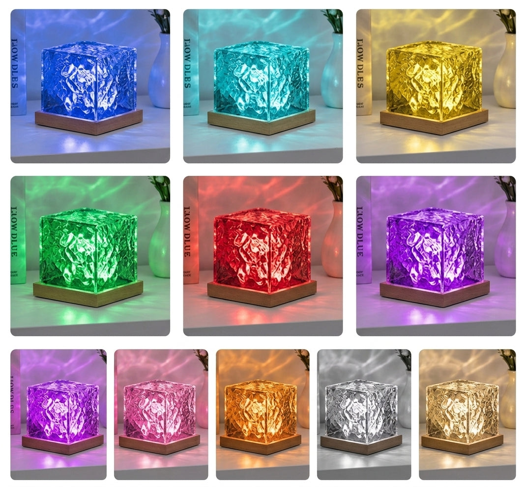 Veilleuse Cube Effet Vagues Océaniques — "KORA"