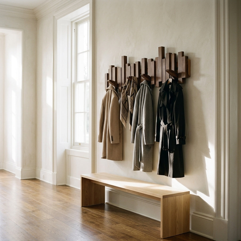 Porte-Manteau Mural Design en Bambou — "SILVA"
