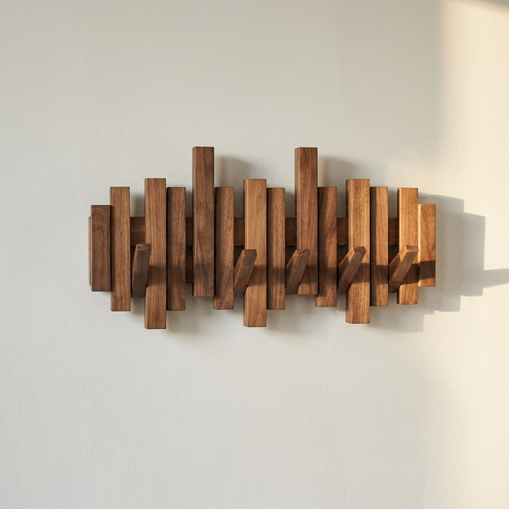 Porte-Manteau Mural Design en Bambou — "SILVA"